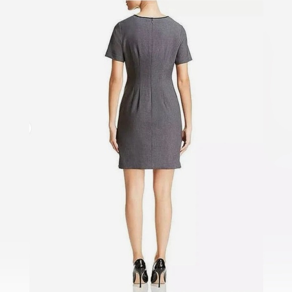 Tahari Keyhole Neck Fitted Sheath Dress - Picture 3 of 14